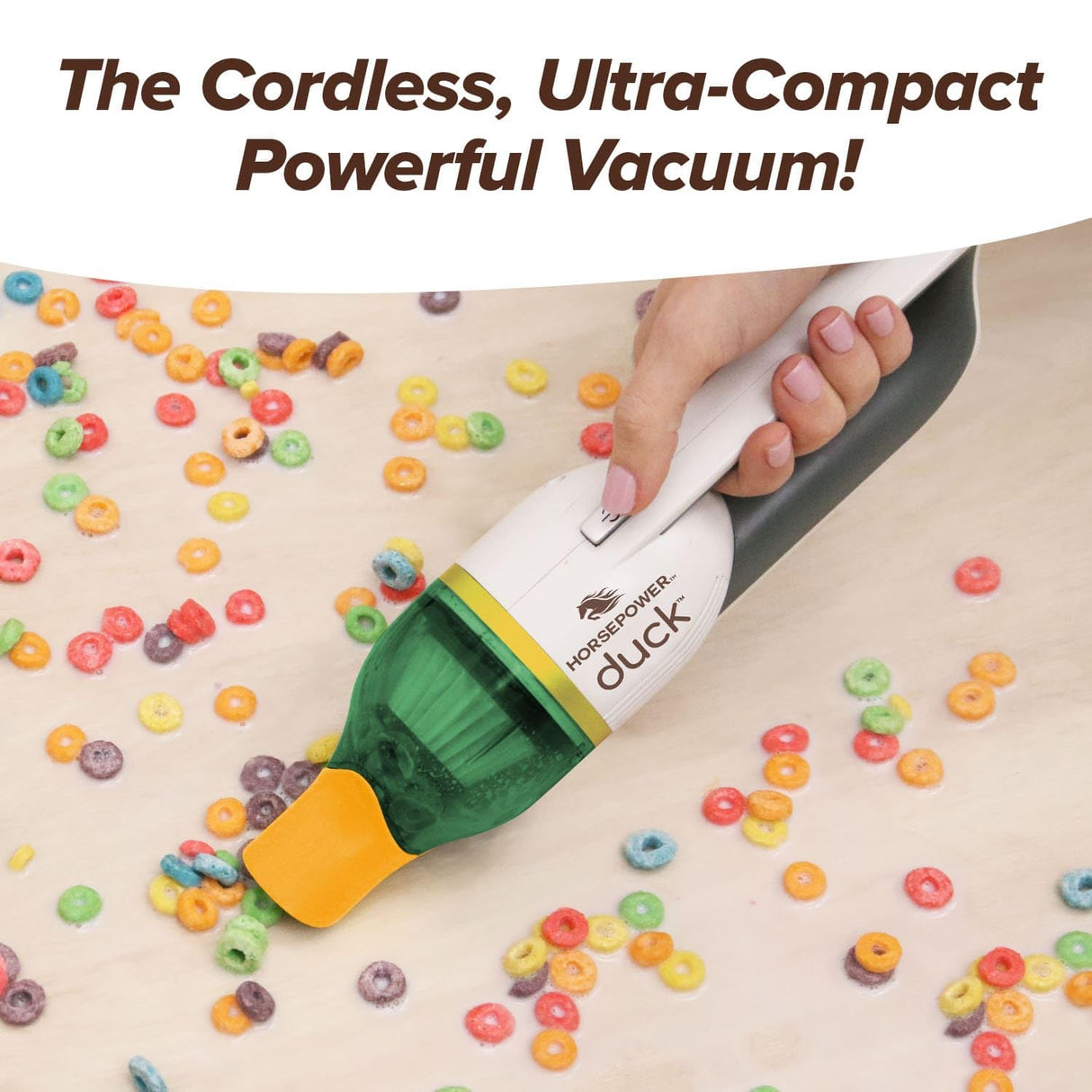 Duck Compact Cordless Vacuum by Horsepower, Gold Edition, Ultra-Powerful Upgraded Battery for Extra-Long Run Time, AS-SEEN-ON-TV, Strong Suction, Easy to Store, Portable & Rechargeable. Home & Auto Horsepower