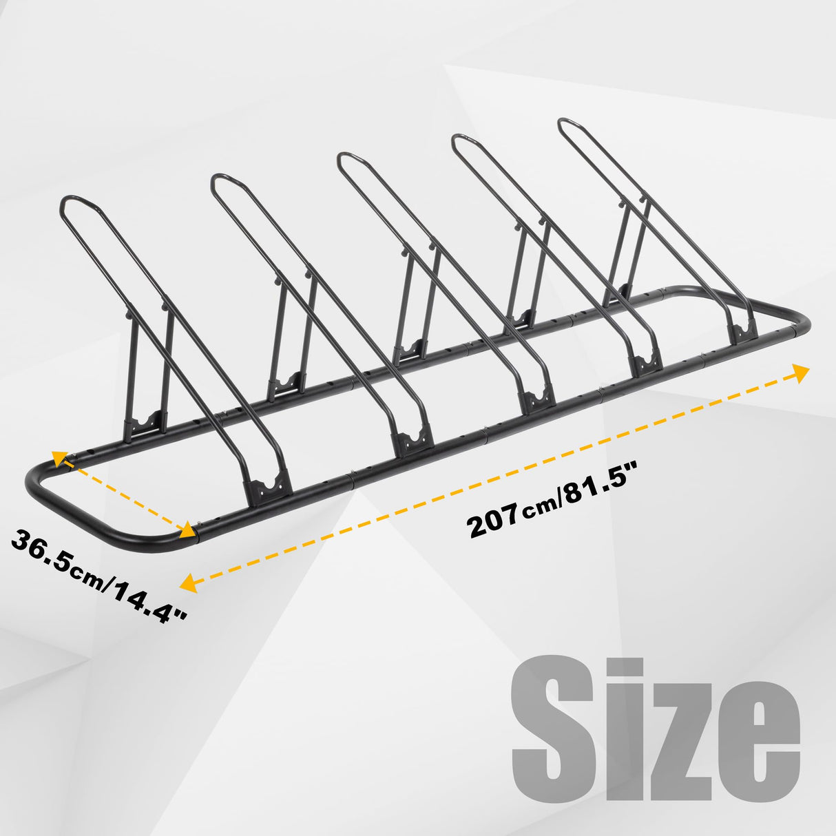 CyclingDeal Bicycle Floor Parking Rack Stand - for Mountain MTB Road Bike - Indoor Home Garage Storage - Adjustable 5 Bikes CyclingDeal