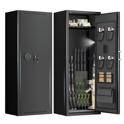 Greenvelly 12-15 Gun Safe for Rifles and Pistols,Quick Access Rifle Gun Safe with Password Lock, Gun Cabinet with Shelves for Home,Office(Assembly Required)