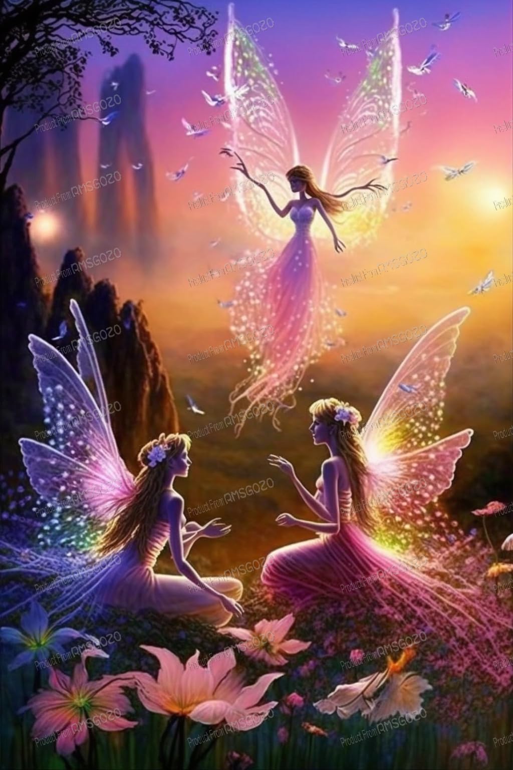 RMSGOZO Garden Dancer Fairy Diamond Painting Kits - Fairy Tale Genie Diamond Painting for Adults, Full Round Gemstone Cross Stitch Kit, for Wall Decor Club Decor Gifts (12 X 12 Inch) RMSGOZO