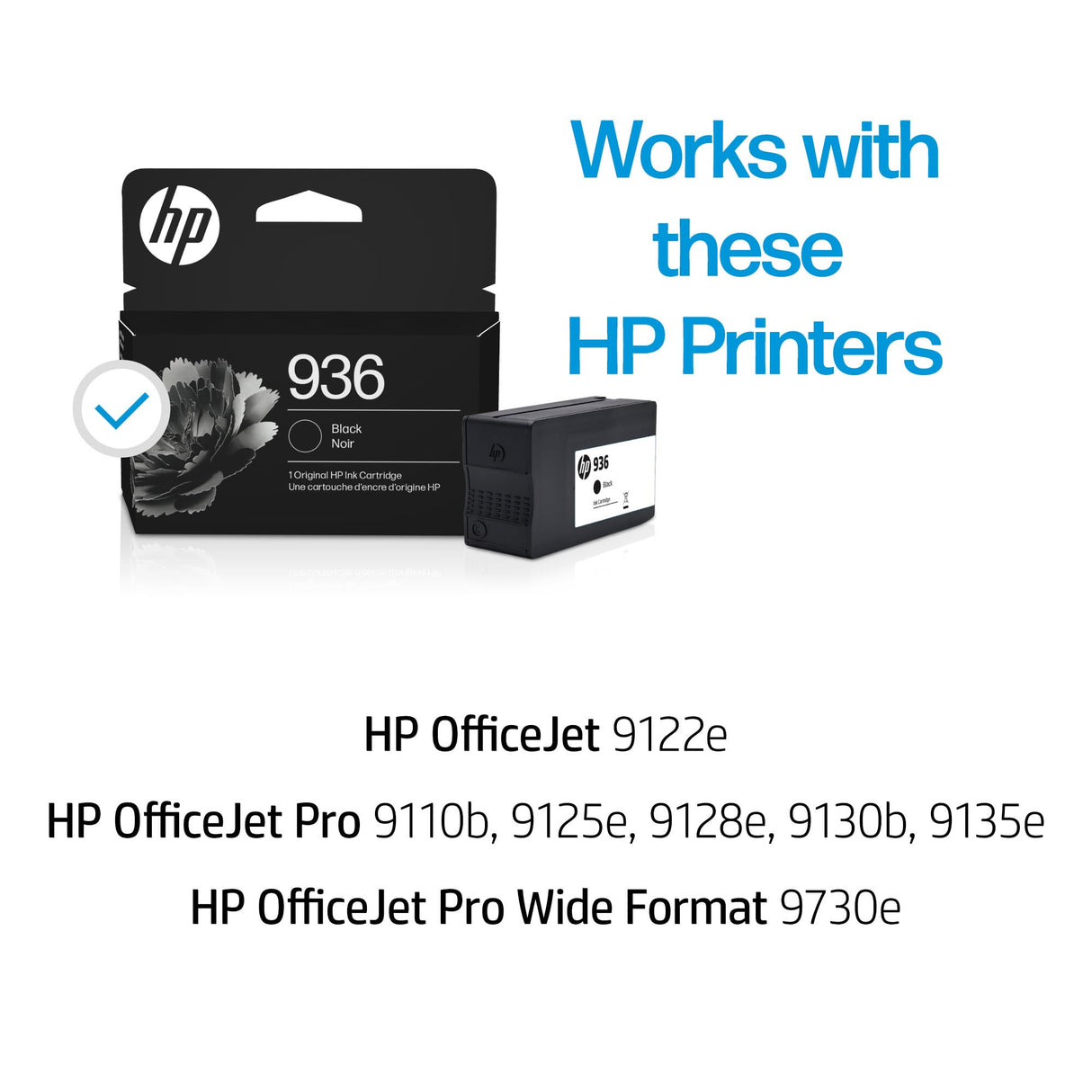 HP 936 Black Ink Cartridge | Works OfficeJet 9120 Series, OfficeJet Pro 9110, 9120, 9130 Series, OfficeJet Pro Wide Format 9730 Series | Eligible for Instant Ink | 4S6V2LN HP