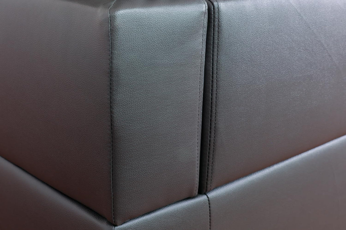 SIENWIEY Sectional Couch for Living Room Furniture Sets, Black Faux Leather Sofa Couch L Shape Couch Living Room Sofa with Chaise 2 Piece Using for Living Room(Black-1,Facing Left Chaise) SIENWIEY