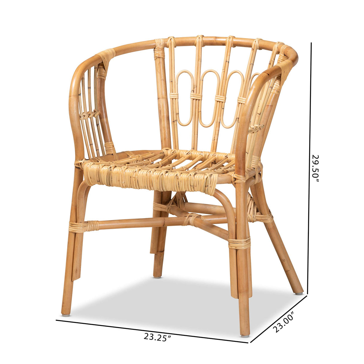 bali & pari Luxio Modern and Contemporary Natural Rattan Dining Chair bali & pari