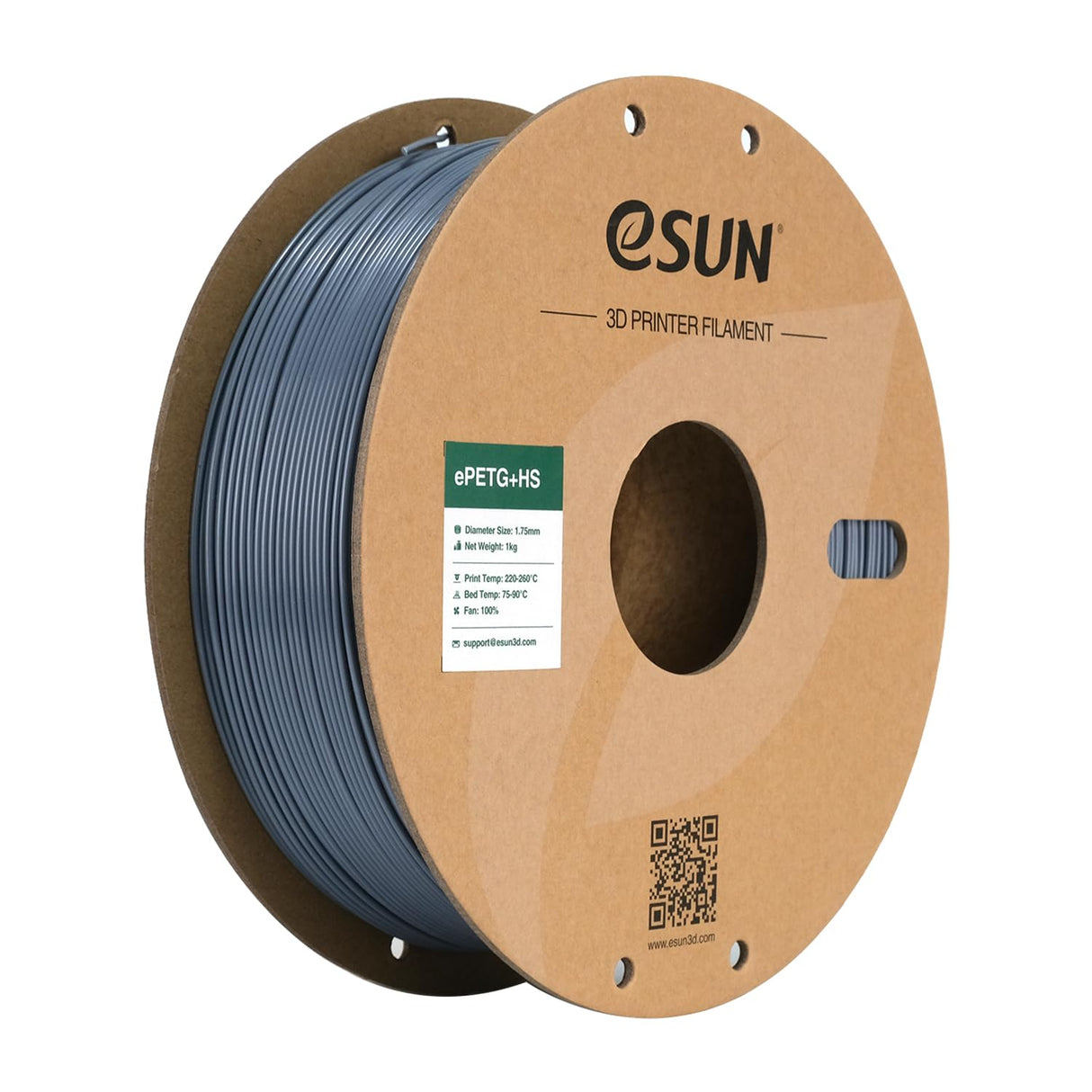 eSUN High Speed Upgraded PETG Filament 1.75mm, High Toughness 3D Printer Filament Speedy PETG for Fast Printing, 1KG Spool (2.2 LBS) 3D Printing Filament for 3D Printers, Solid Grey eSUN