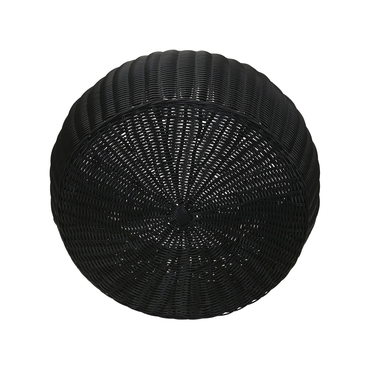 Household Essentials Handwoven Resin Storage Stool Ottoman, Black Household Essentials