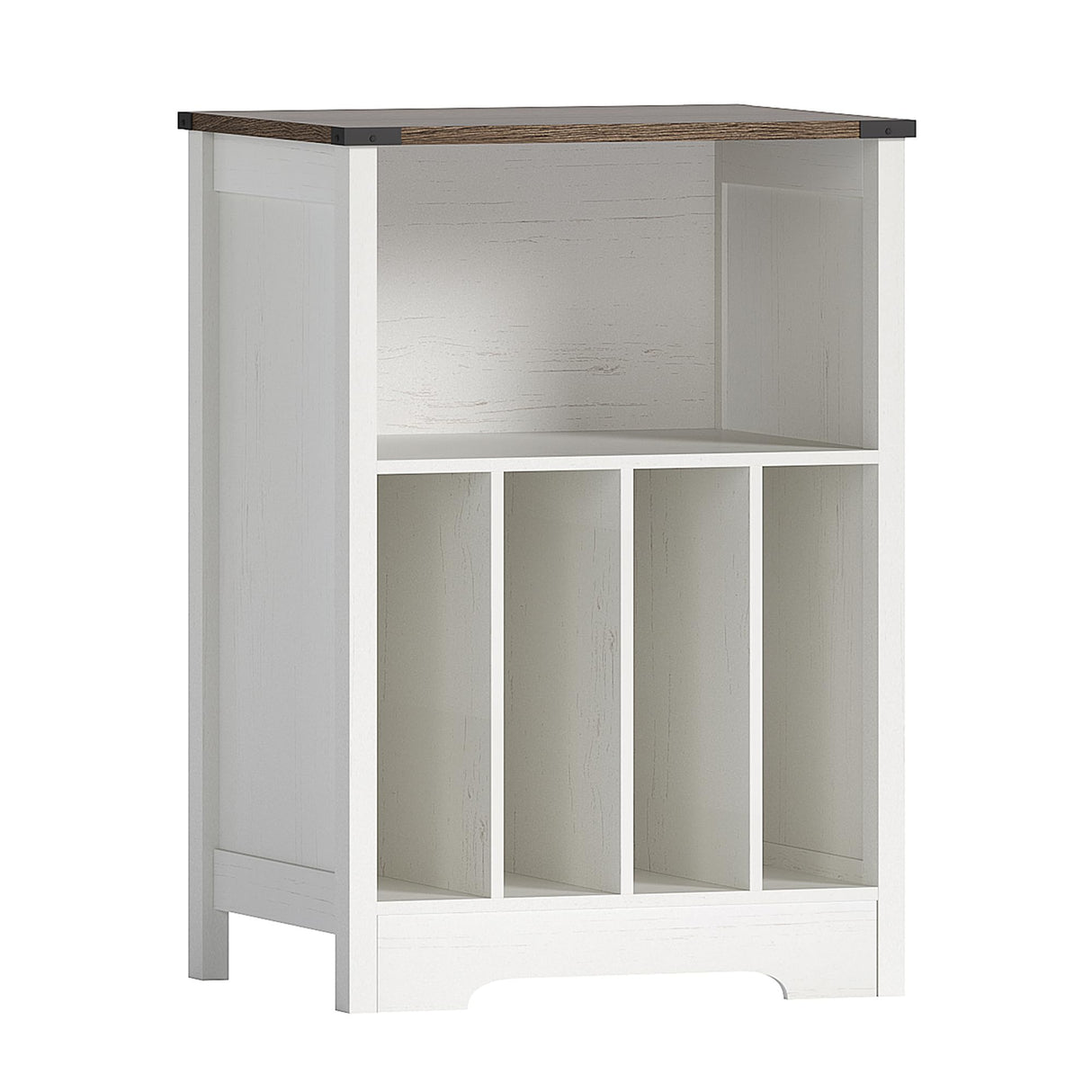 ChooChoo Record Player Stand, Vinyl Record Storage Cabinet, Turntable Stand Holds up to 160 Albums, Record Player Table Display Shelf for Living Room, Bedroom, Office, Rustic White ChooChoo