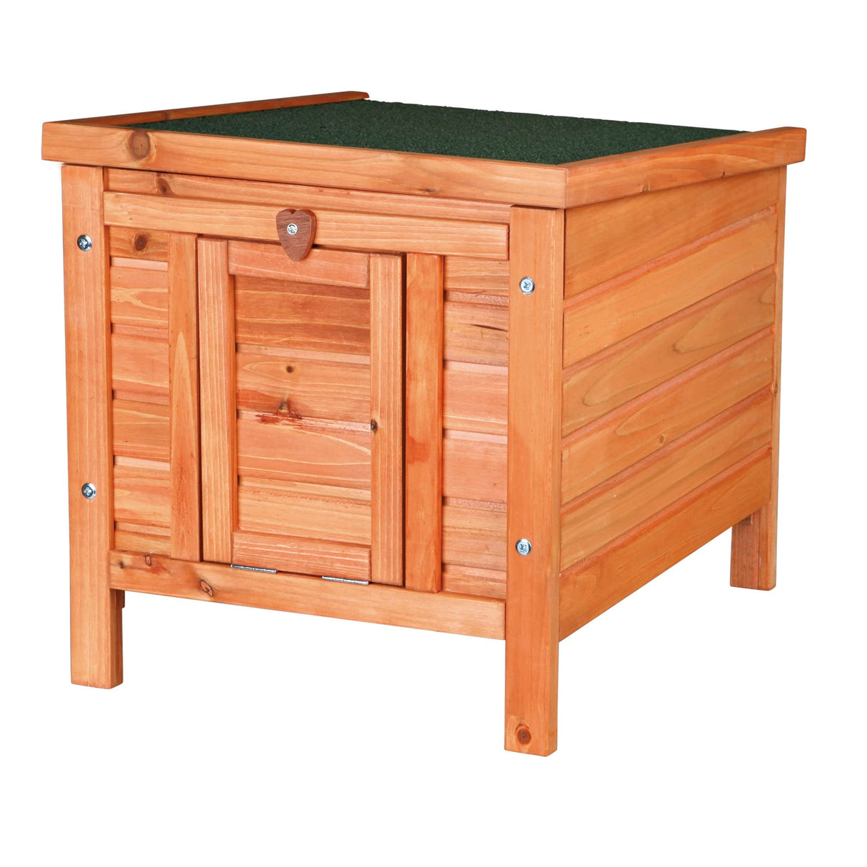 TRIXIE Small Pet House, Wooden Outdoor Shelter, Weatherproof Pet Home, Ideal for Cats, Rabbits, Bunnies, Guinea Pigs, Brown TRIXIE