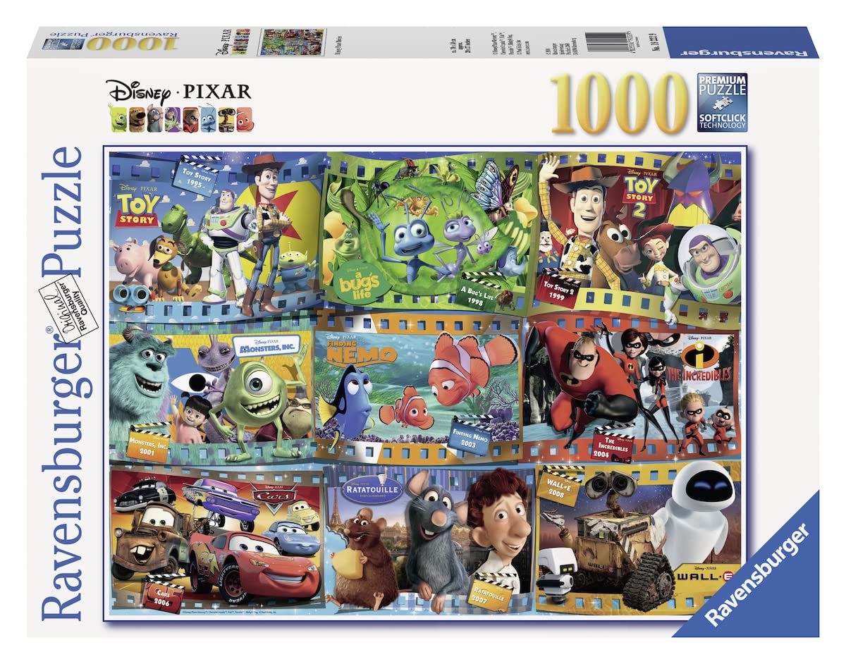 Ravensburger Disney Pixar Movies 1000 Piece Jigsaw Puzzle for Adults – Every Piece is Unique, Softclick Technology Means Pieces Fit Together Perfectly Ravensburger