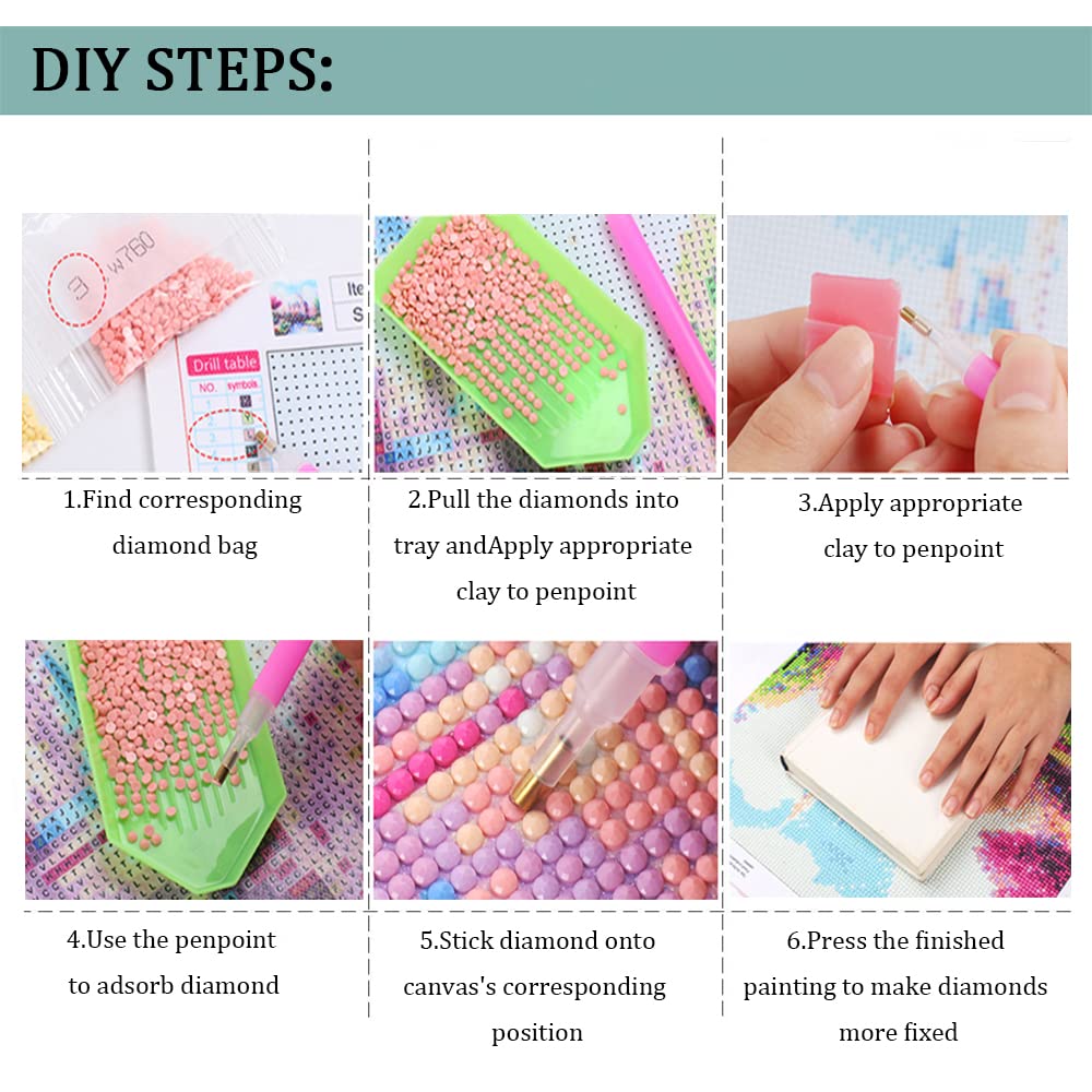 Moon Diamond Art Kits for Adults, Waterfall Diamond Painting Kit with Resin Gems, DIY 5D Embroidery Craft for Home Decor & Gift - 12x16 Inch Amphol