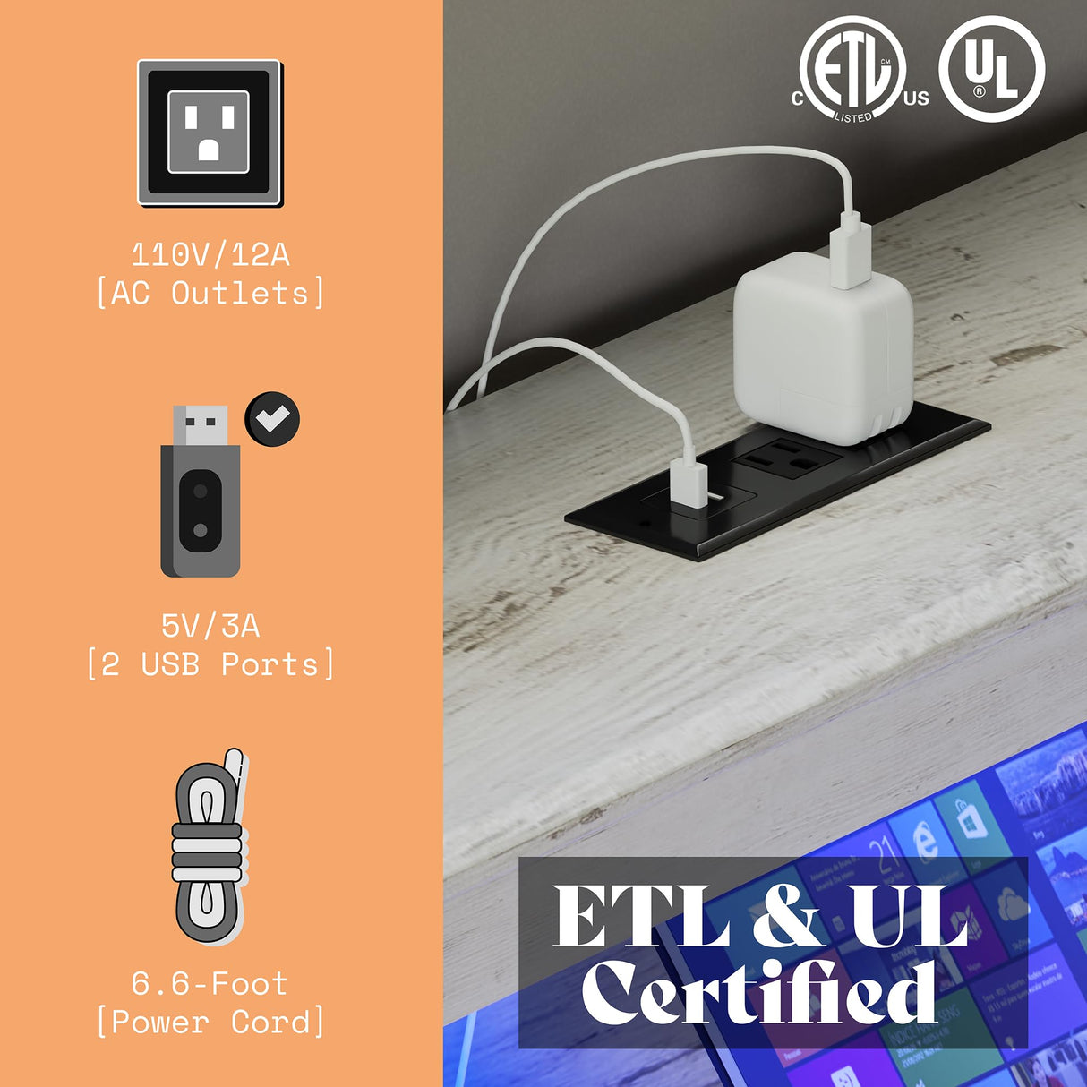 AMERLIFE King Size Bed Frame Wooden Platform Bed with 51.2" Storage LED Bookcase Headboard, 4 Storage Drawers & Charging Station/No Box Spring Needed/Noise Free/Distressed White AMERLIFE