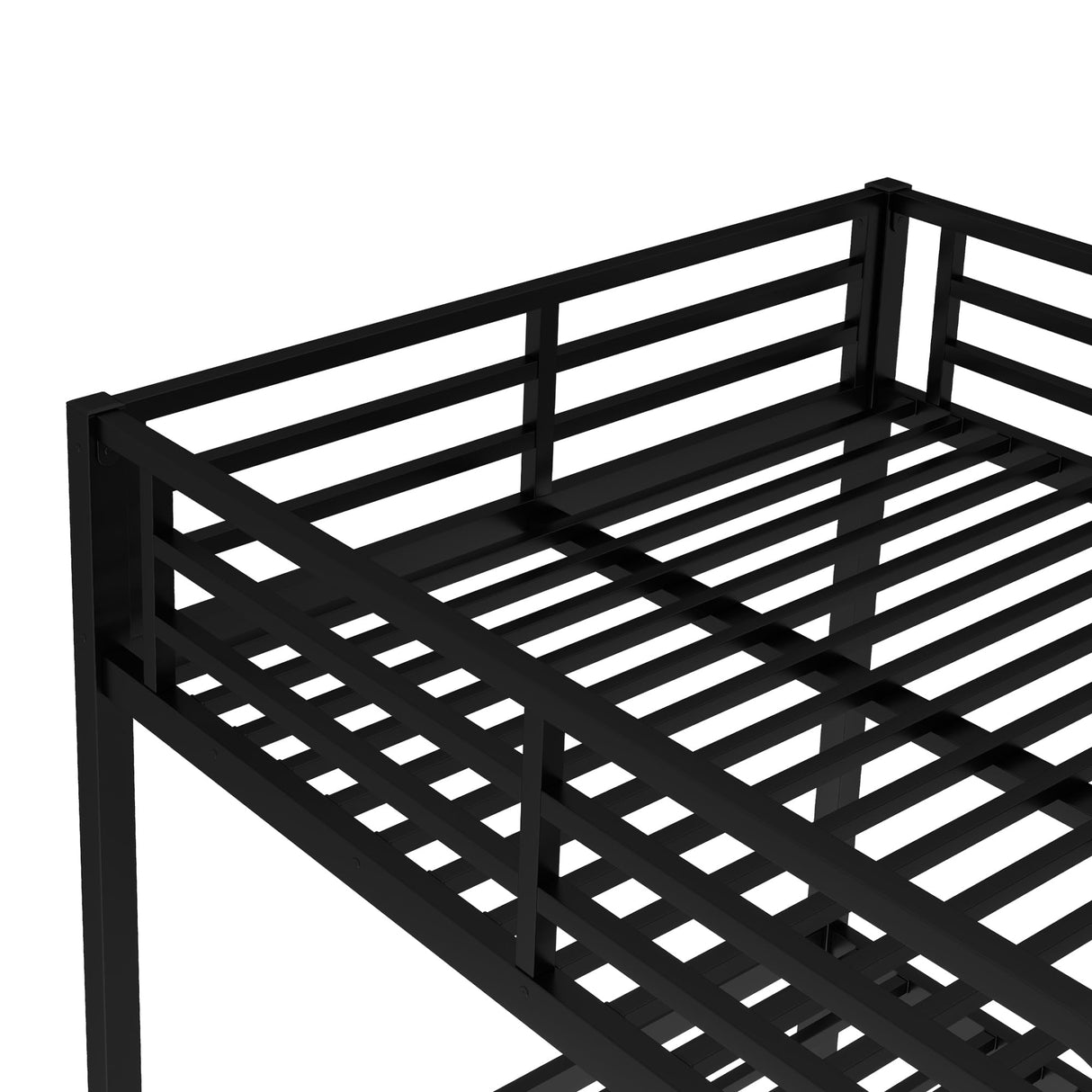 Bellemave Metal Full Over Full Bunk Bed for Adults/Kids,Heavy Duty Adults Bunk Beds with Guardrail & Ladders,Full Size Bunk Beds for Teens,Black Bellemave