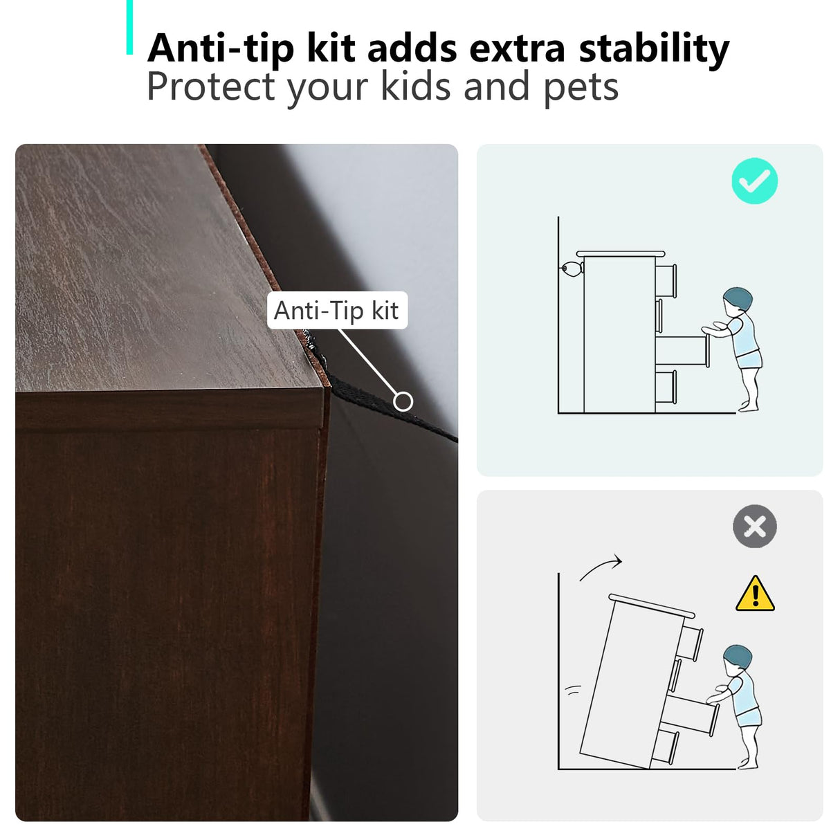LIDYUK Dark Cherry Dresser for Bedroom, 5 Drawer Dressers & Chests of Drawers, Modern Wood Dresser, 47 Inches Tall Chest of Drawers for Bedroom, Hallway, Living Room LIDYUK