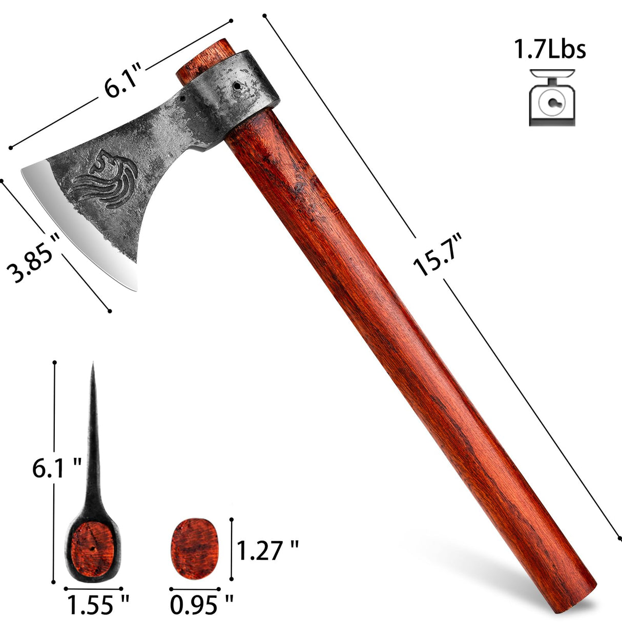 NEDFOSS Vikings Throwing Axes, 2 Pack of 16 Inches Throwing Axe Set with 1065 High Carbon Steel & Wooden Handle. Perfect for Axe Throwing Game, Recreation, Competition & Great Gift for Men NedFoss