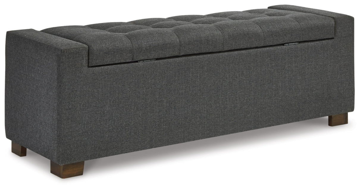 Signature Design by Ashley Cortwell Ottoman Tufted Entryway Storage Bench, Charcoal Gray Signature Design by Ashley