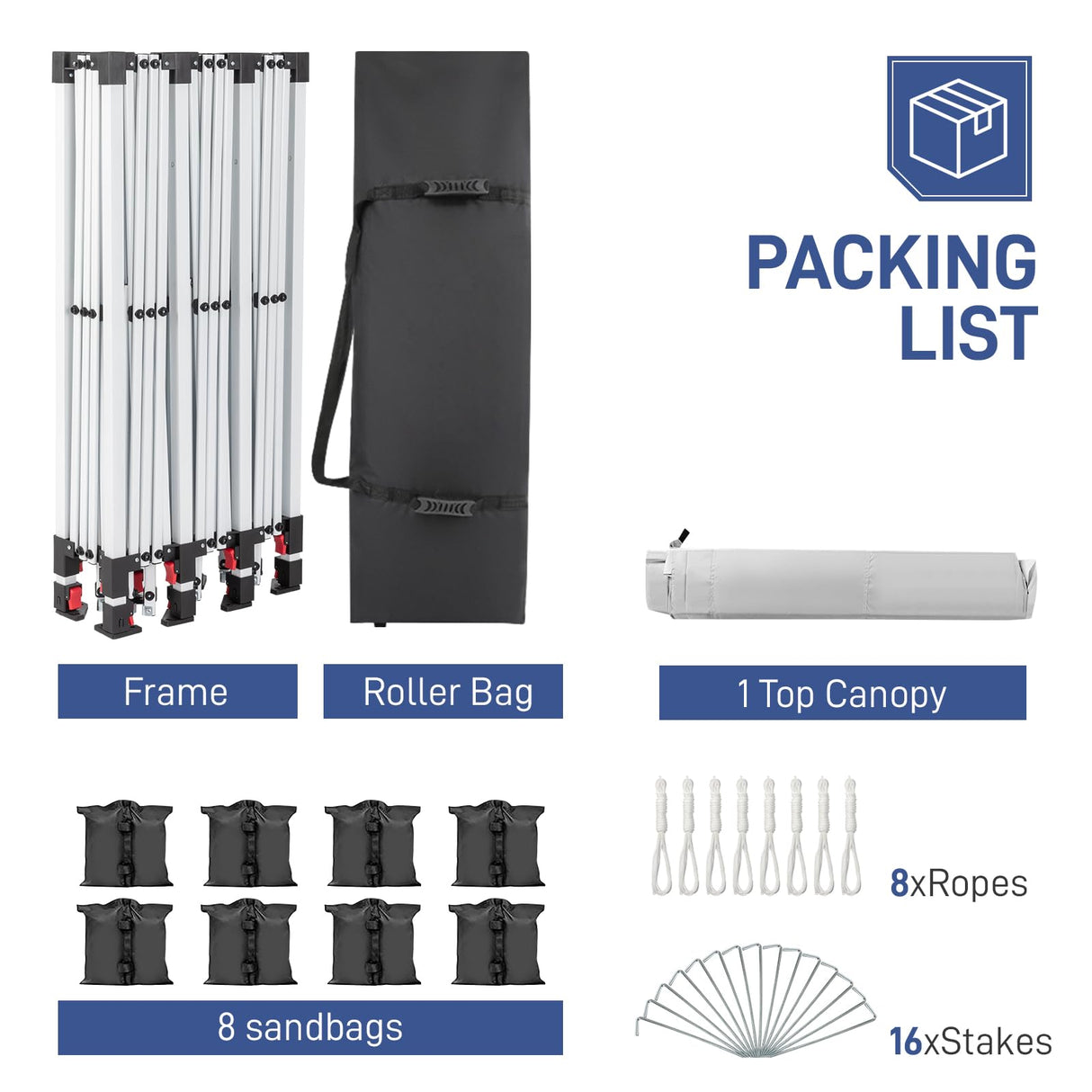 10x30 Pop Up White Canopy Outdoor Tent Party Tent with no Sidewalls, Wedding Party Tent Outdoor Canopy Waterproof UV50 Canopy Tent Event Shelter for Parties, 8 pcs Weight Bag,Carry Bag DOINUO