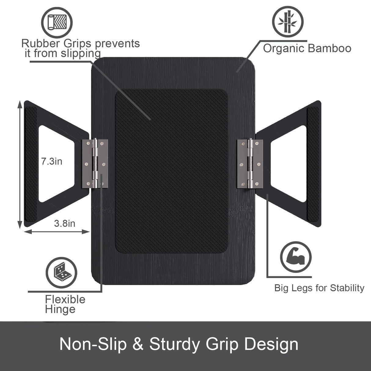 Danfoxer Couch Arm Tray,Bamboo Folding Sofa Tray,Sofa Armrest Trays Clip-On Couch Desk for Drinks,Snacks,Phone,Remote Control(Black) Danfoxer