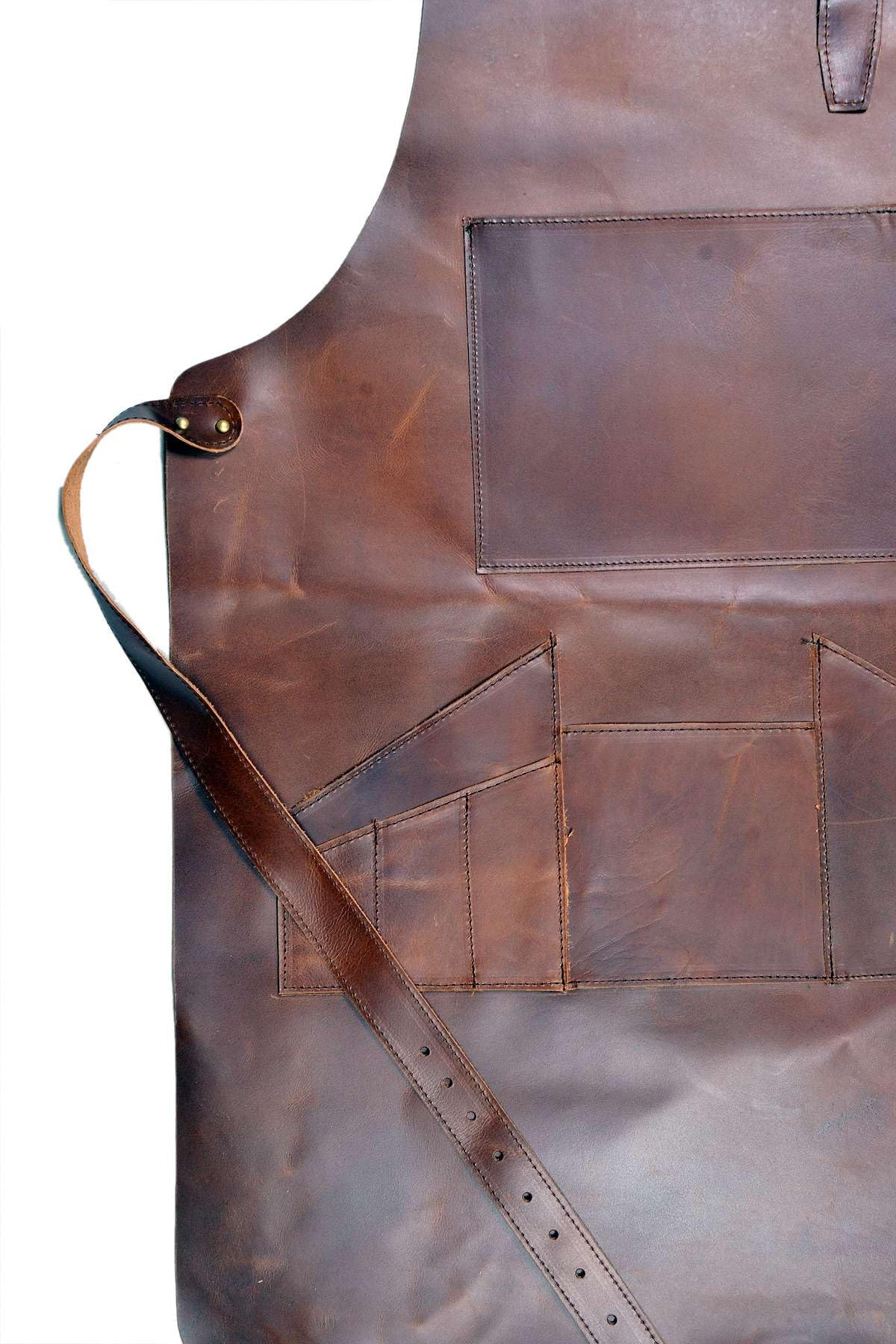 HEAVEN HUSH Professional Leather Work Aprons for Men with Tool Pockets Workshop Aprons Mechanics, Blacksmith, Garden Tool, Carpentry, Welder, Shop, Bartender, Server (7 Pocket, Dark Brown) HEAVEN HUSH CRAFTING ELEGANCE