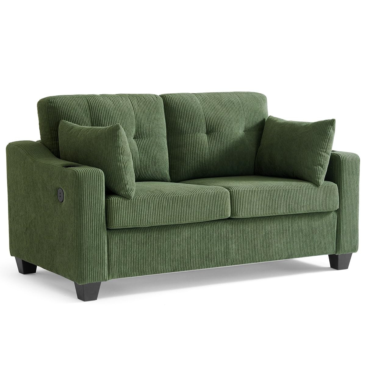 CHIC HOUSE Pull Out Sofa Bed, Full Size Sleeper Sofa, 2-in-1 Convertible Corduroy Couch with USB Charging, Memory Form Couch for Living Room, Apartment and Small Space CHIC HOUSE