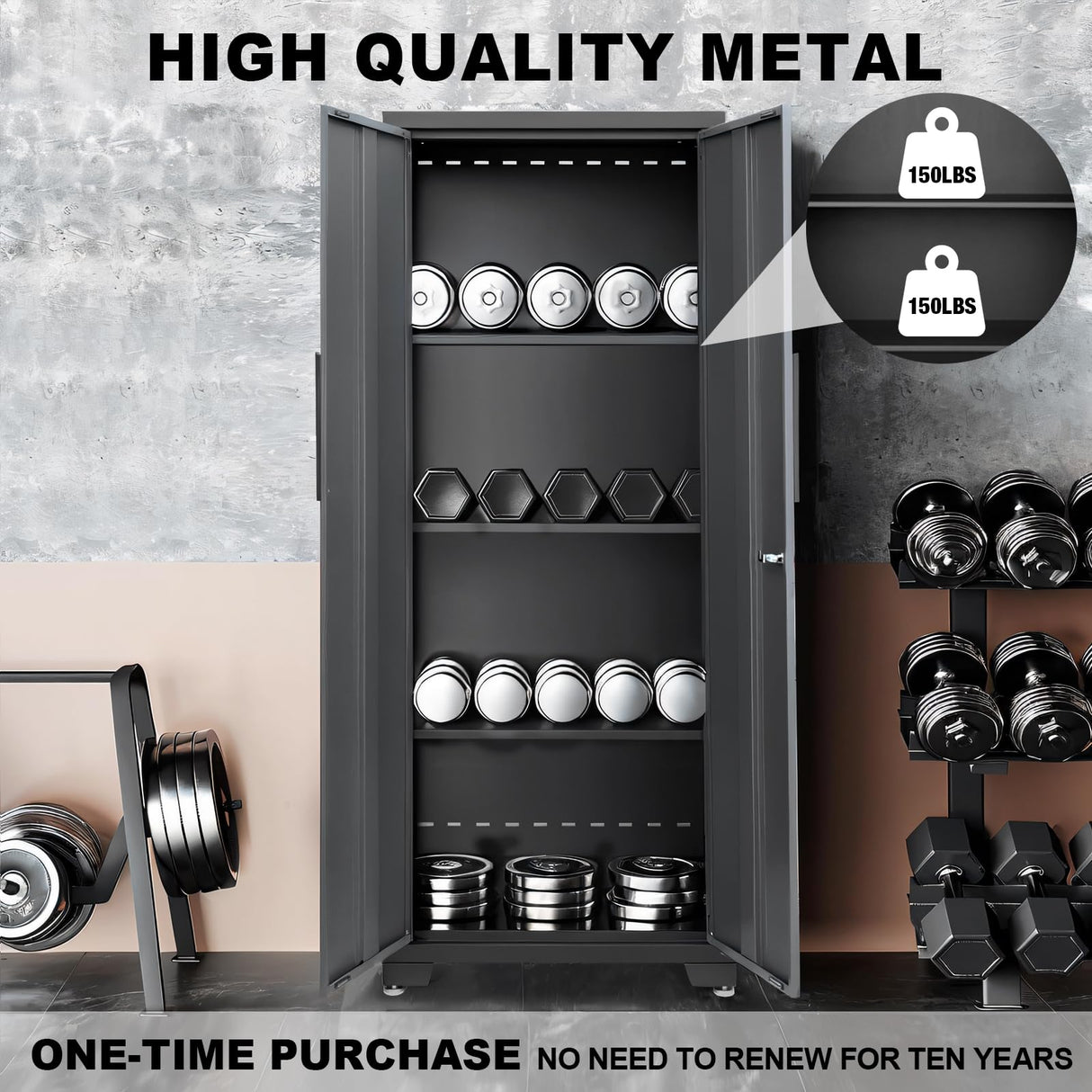 TCE Storage System, 9-Pcs Workshop Set, Included Steel Drawers Rolling Chest, Heavy Duty 9Pcs Metal Cabinets, Perfect for Organizing Garage and Tools, Black/Grey TCE