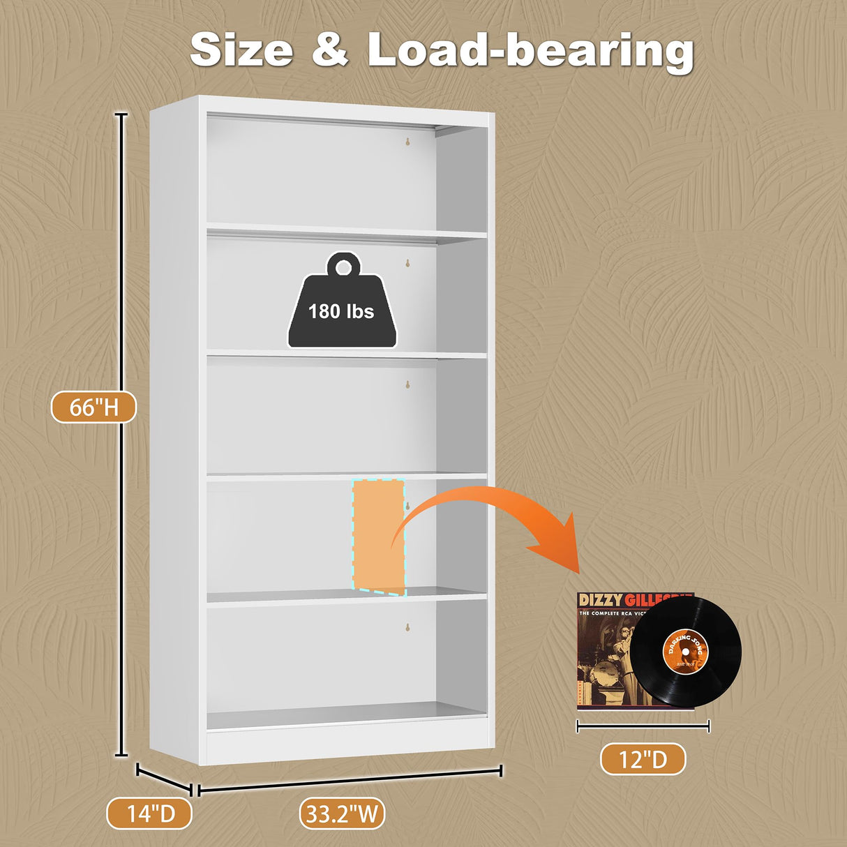 LyAosdFu Metal Bookcase, 14" Deep Bookshelf, 66" Tall Bookcases with Adjustable Shelves, 5 Shelf Bookcase, Industrial Bookshelves and Bookcases for Living Room, Office, Library. White Book Shelf. LyAosdFu