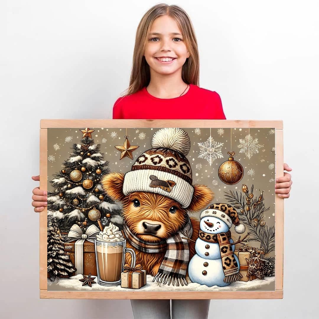 TCDZMYGS 4 Pack Christmas Paint by Numbers Kit for Adults Beginner,Paint by Number Kits Without Frames,DIY Acrylic Oil Painting by Numbers for Home Wall Decor 12x12-12x16 inch TCDZMYGS