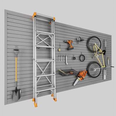 Ginchain 4 x 8 FT Slatwall Panel Garage Wall Organizer, Heavy Duty Slat Wall Paneling Sheets, Interlocking PVC Panels, Garage Slatwall for Tool Organization Mounted Storage Systems