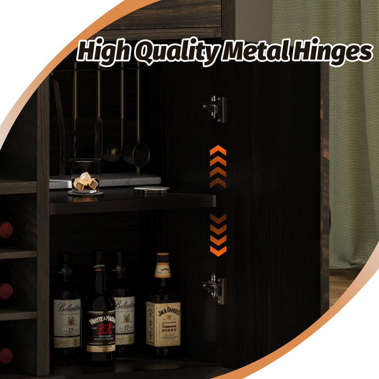 Farmhouse Home Bar Unit with 4-Tier Storage, 52 Inch Home Bar Table with 3 Drawers and 9 Wine Racks, Wine and Liquor Cabinet with Barn Door and Footrest, Indoor Bars for Home (Dark Oak) 4ever2buy