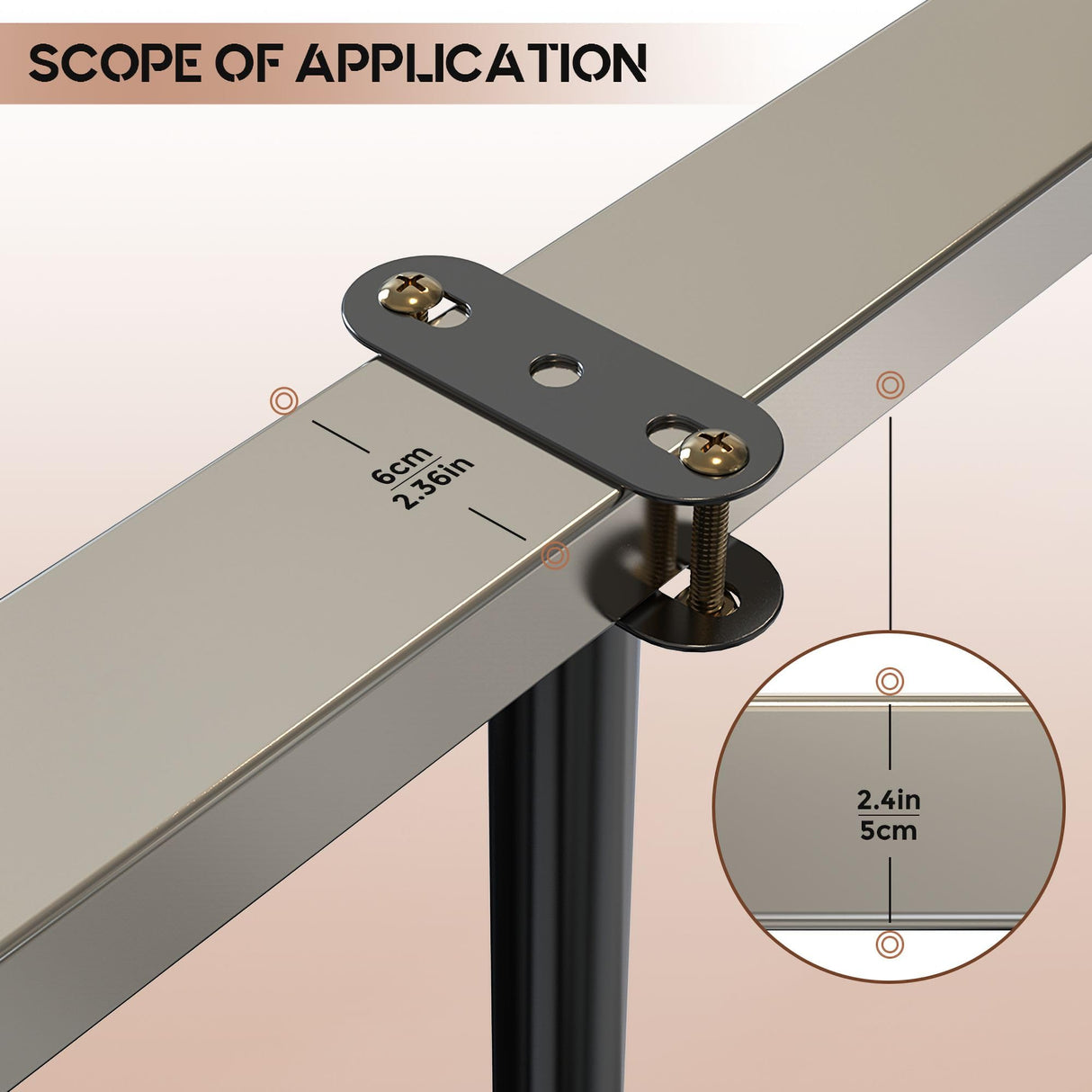 YUEYIN Under Bed Metal Support Legs, Adjustable Height Bed Frame Support Leg, Bed Slat Support Leg for Heavy Duty/Wooden/King/Queen Bed Frame (7"-12.6" (4pcs)) YUEYIN