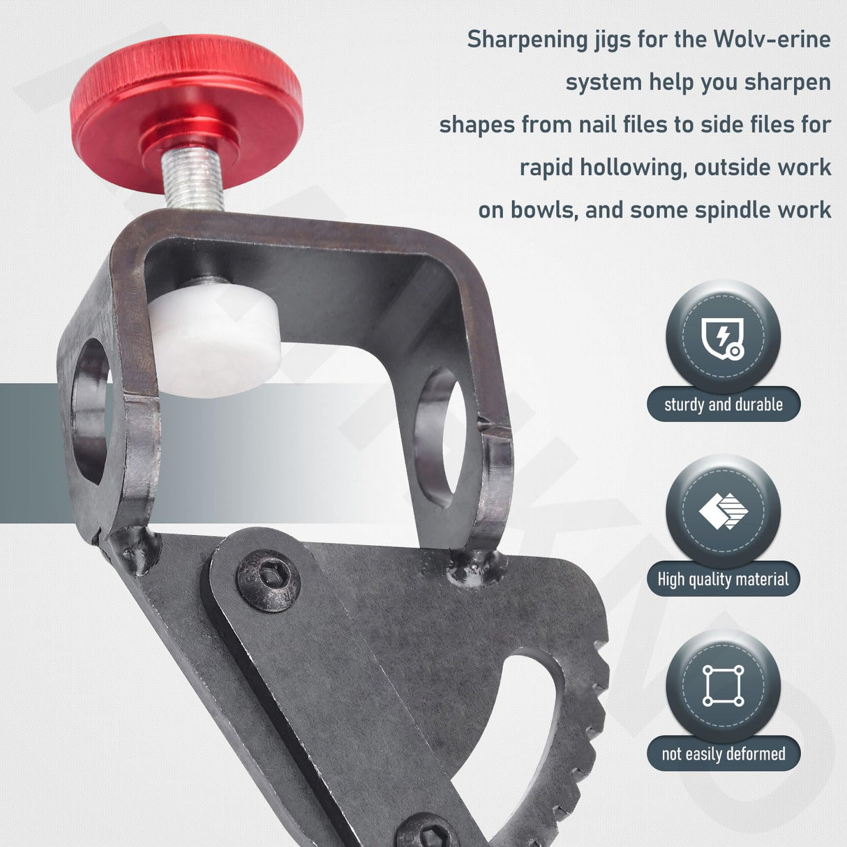 Vari-Grind Attachment, Woodturning Tool for Wolverine Grinding Jig Replace 2480, Enhanced Clamping Mechanism Holds Tools Firnly and Prevents Rolling. Works with Tools Up to 3/4"in Diameter AMTHKNO
