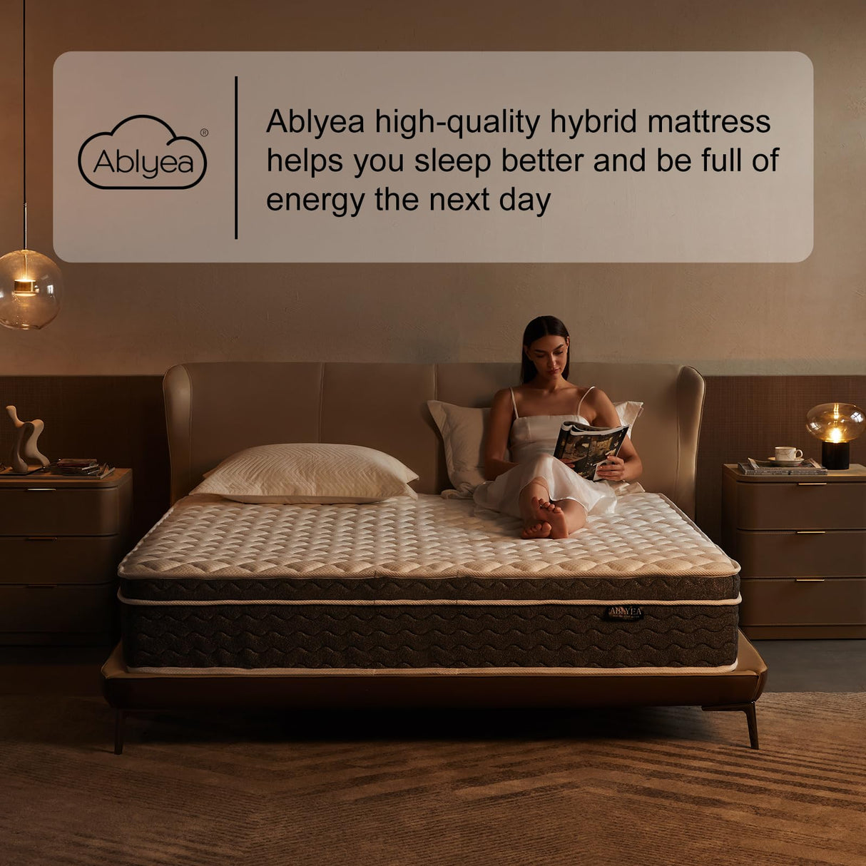 Ablyea Full Mattress 12 Inch Full Size Hybrid Mattress - Memory Foam & Individually Pocket Coils Springs | Pressure Relief | Motion Isolation, Edge Support | CertiPUR-US Certified | Medium Firm Ablyea