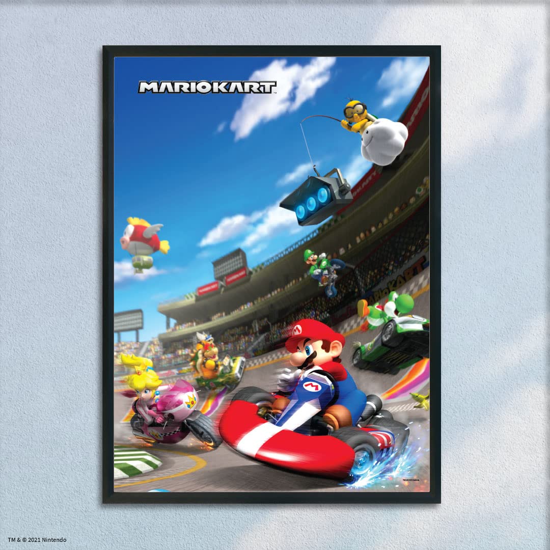 Mario Kart 1,000 Piece Jigsaw Puzzle | Collectible Puzzle Featuring Mario, Princess Peach, Bowser, Yoshi, and Luigi from The Popular Racing Video Game | Officially Licensed Nintendo Merchandise USAOPOLY