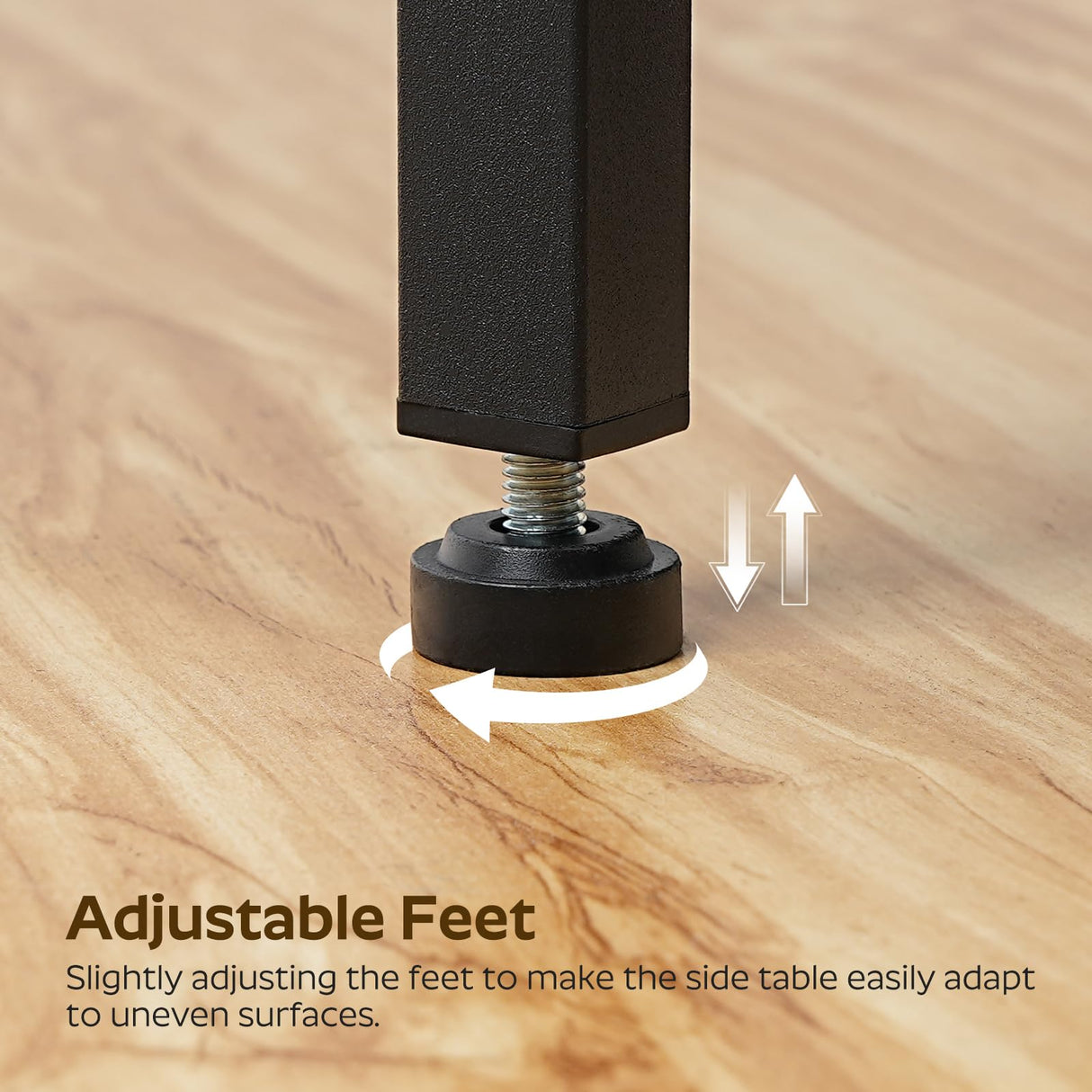 YATINEY Nightstands with Charging Station, Night Stand Set of 2 with LED Lights, Side Table with 2 Non-Woven Drawers, End Table Bedroom, Bedside Tables for Bedroom, Rustic Brown and Black ET12L2BR YATINEY