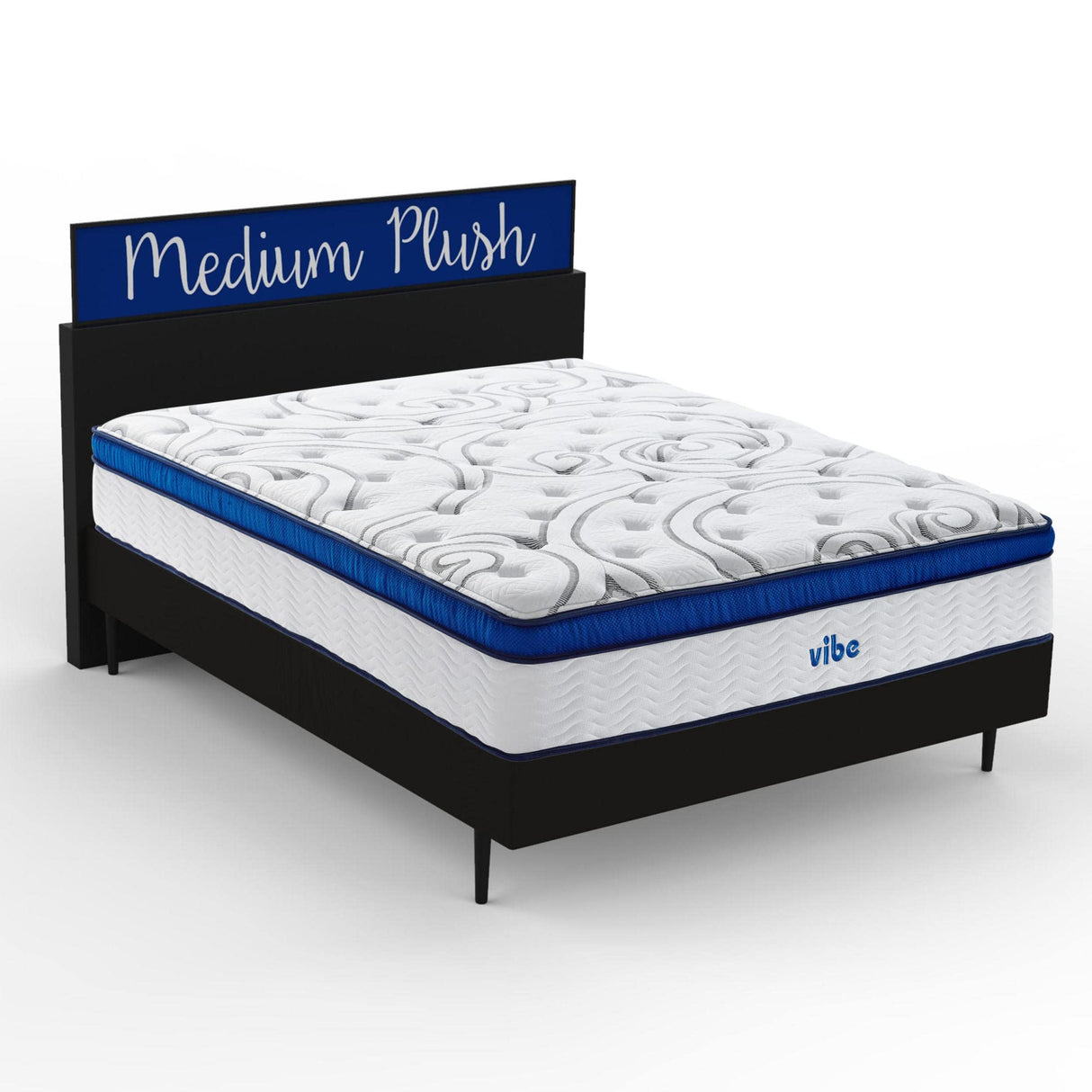 Vibe Quilted Hybrid Mattress, 12-Inch Innerspring and Pillow Top Gel Memory Foam Mattress, Fiberglass Free, CertiPUR-US Certified Bed in a Box, Full, White Vibe