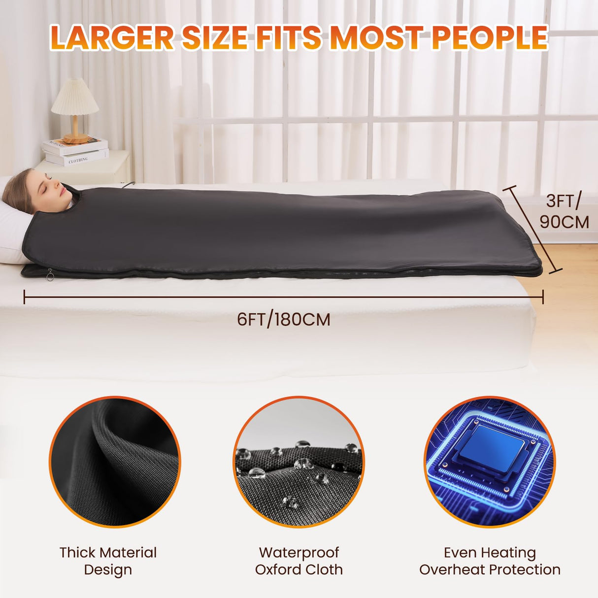 MYEYPEL Sauna Blanket for Detoxification,2025 Upgraded Portable Far Infrared Sauna Blanket for Home,Remote Control Sauna,86-158℉,20-60Minutes Timer,6 ftx3 ft MYEYPEL