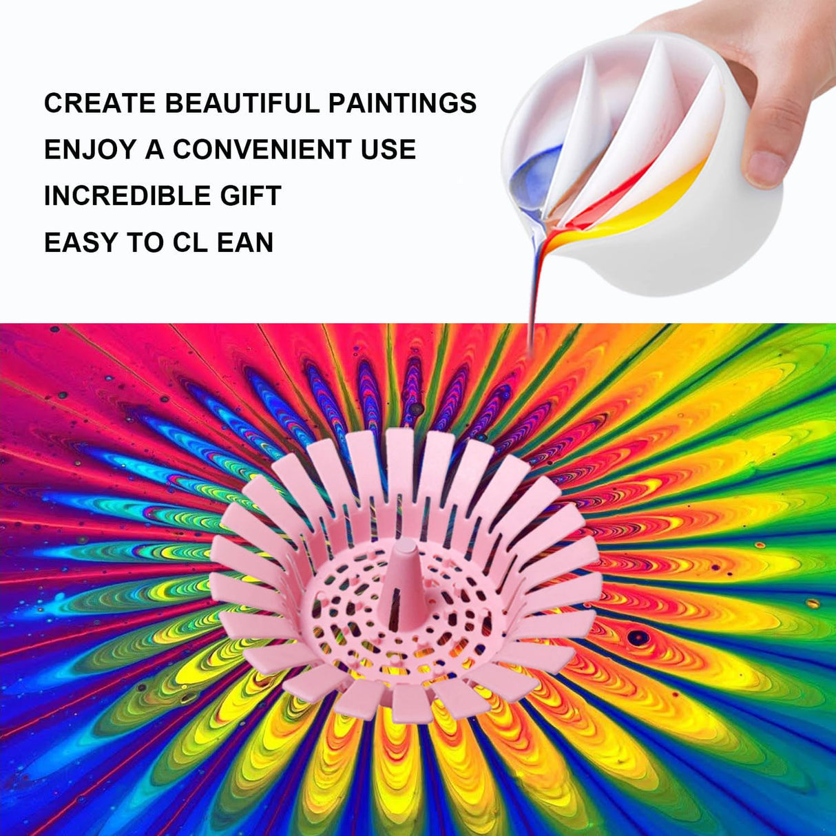 Paint Cup With Handle, Silicone Split Cup, Acrylic Pouring Strainers, Scrapers Kit for DIY Paint, Resin Molds, Epoxy Resin Art and Creating Unique Patterns Art Supplies FASALX