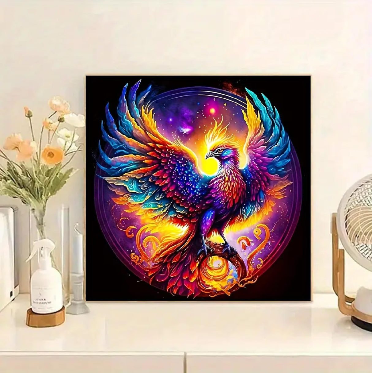 JFYHAB Phoenix Diamond Art Kits for Adults,DIY 5D Fire Phoenix Diamond Painting Kits for Beginners, Round Full Drill Diamond Dots Paintings,Diamonds Pictures Gem Art Crafts Home Decor 12x12 inch JFYHAB