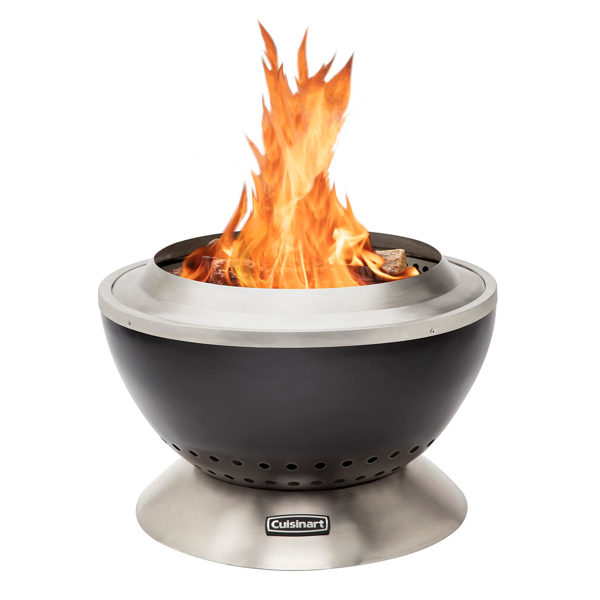 Cuisinart 24” Cleanburn Smokeless Fire Pit with Removable Ash Pan, Portable Outdoor Wood Burning Fireplace, Smoke Free Stainless Steel Outdoor Heater, Enhanced Airflow and Easy Cleanup with Ash Pan Cuisinart