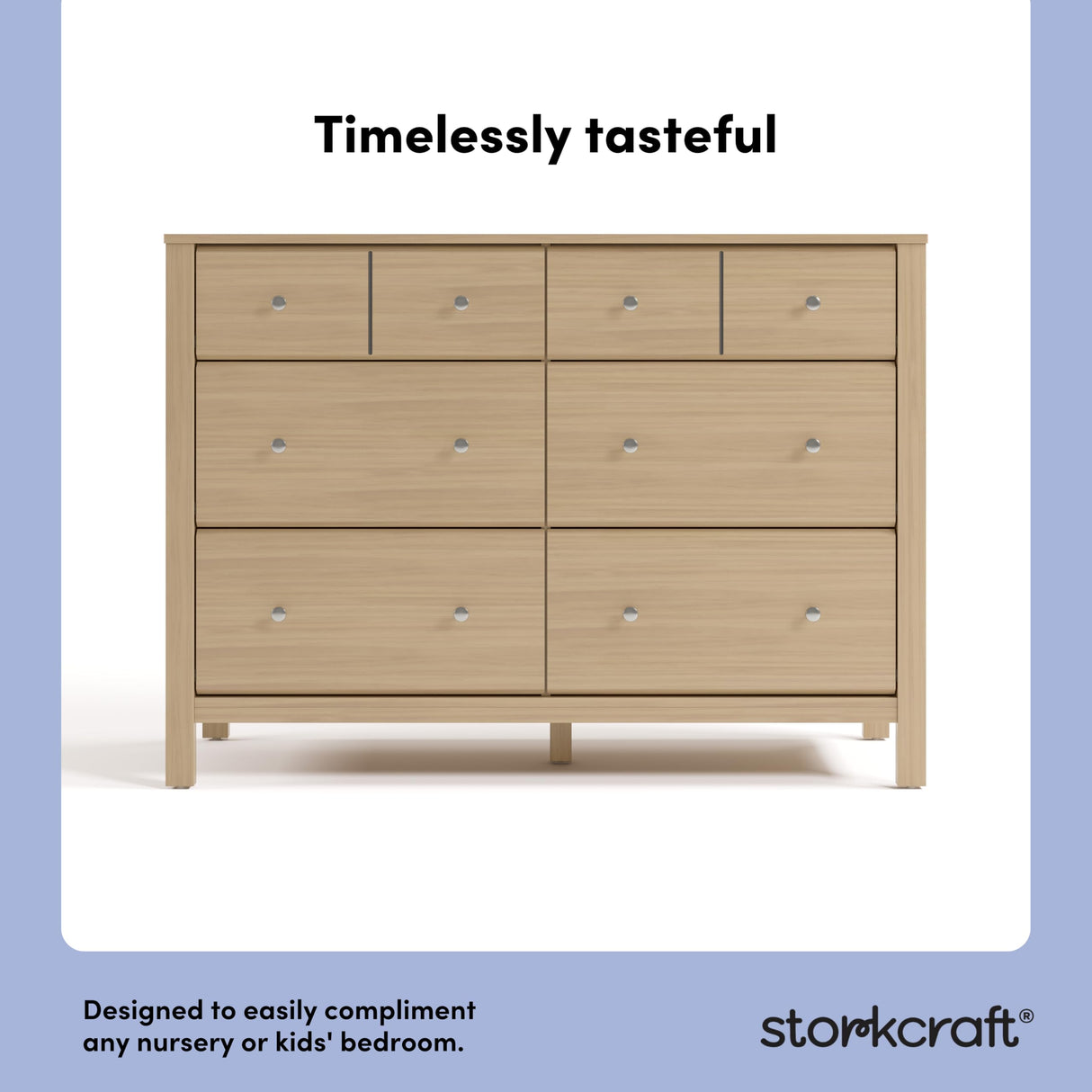 Storkcraft Horizon 6 Drawer Dresser (Driftwood) – GREENGUARD Gold Certified Dresser for Nursery & Kids’ Room, Modern Storage with Interlocking Drawer System Storkcraft