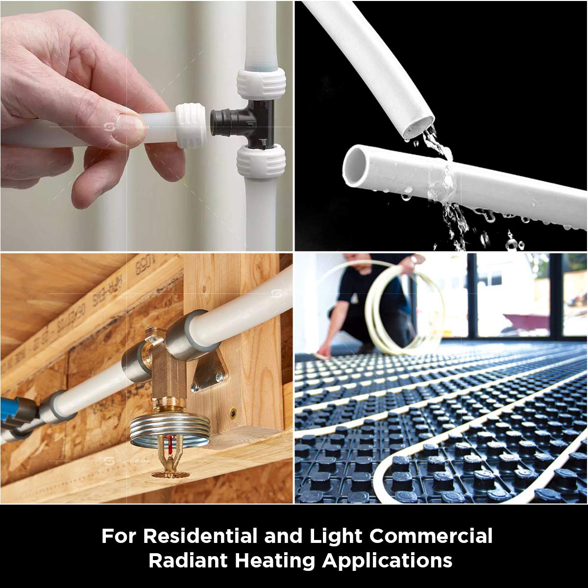 Pex-A Tubing 1/2 Inch x 100 Ft Pex Tube Coil, Non-Barrier Pex Pipe for Potable Water, 1/2" Pex Flexible Water Tubing for Plumbing, White Pex Tubing Supply Giant