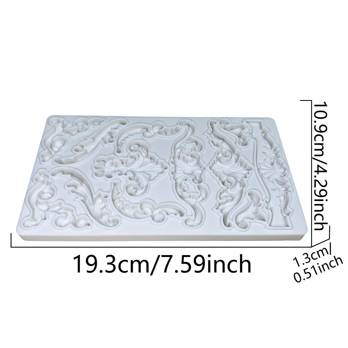 KAKIWYHHH Baroque Curlicues Scroll Lace Border Relief Flower Lace Filigree Sculpted Decoration Fondant,Sugar Craft,Cake Decorating,Molds, Epoxy Resin Silicone,Baking DIY,Craft,Soap,Polymer Clay KAKIWYHHH