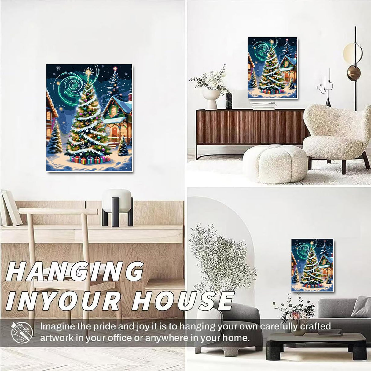 GOUGOUFAFA Christmas Tree Paint by Numbers Kit for Adults- Christmas Tree Paint by Numbers Kit for Adults Beginner, Adult Paint by Number Kits on Canvas Arts Crafts for Adults(16 x 20 Inch) GOUGOUFAFA