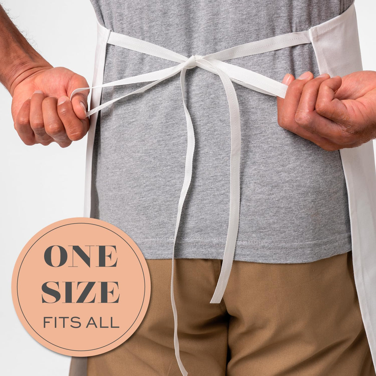 White Classic White Aprons for Adults - Commercial Chef Apron, Kitchen Aprons for Men and Women without Pockets, Sublimation Aprons, Plain Bib Artist Aprons Set - 2 Pack White Classic