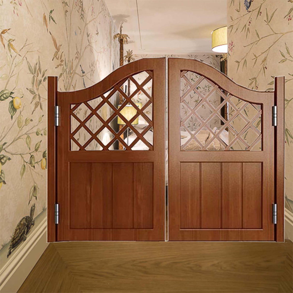 SRHIMEOS Swinging Doors Cafe Doors 39x31 Inch, Indoor Louvered Saloon Swing Door, Saloon Cafe Doors, Louvered Privacy Screen Partition, Bar Kitchen Stairs Solid Wood Cafe Door SRHIMEOS