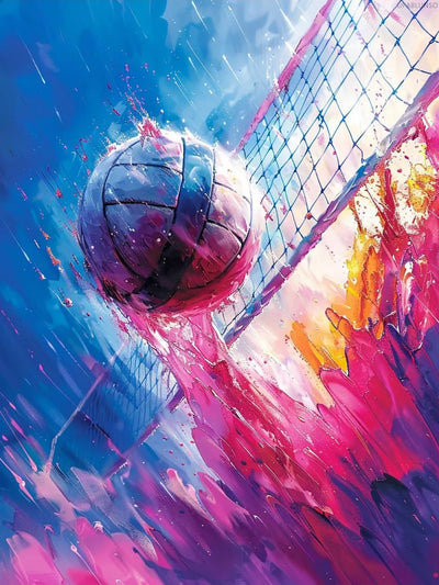 UPABLUNSO Volleyball Diamond Painting Kits for Adults, Ball Diamond Painting Art Kit for Adult, DIY Full Drill Diamond Art Painting, 5D Gem Art and Crafts for Home Wall Decor Gift 12x16 Inch