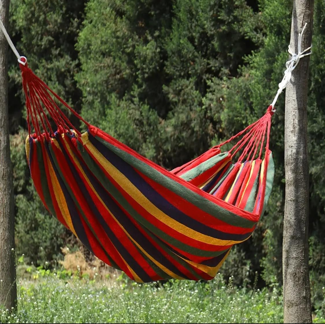 Double Cotton Hammock! Soft, Breathable, and Easy to Carry! Perfect for Relaxing by The Water, at The Park, or in Your Backyard!!! Indoors or Outdoors! Large Size! 2 Carabiners Included for Safety : Generic