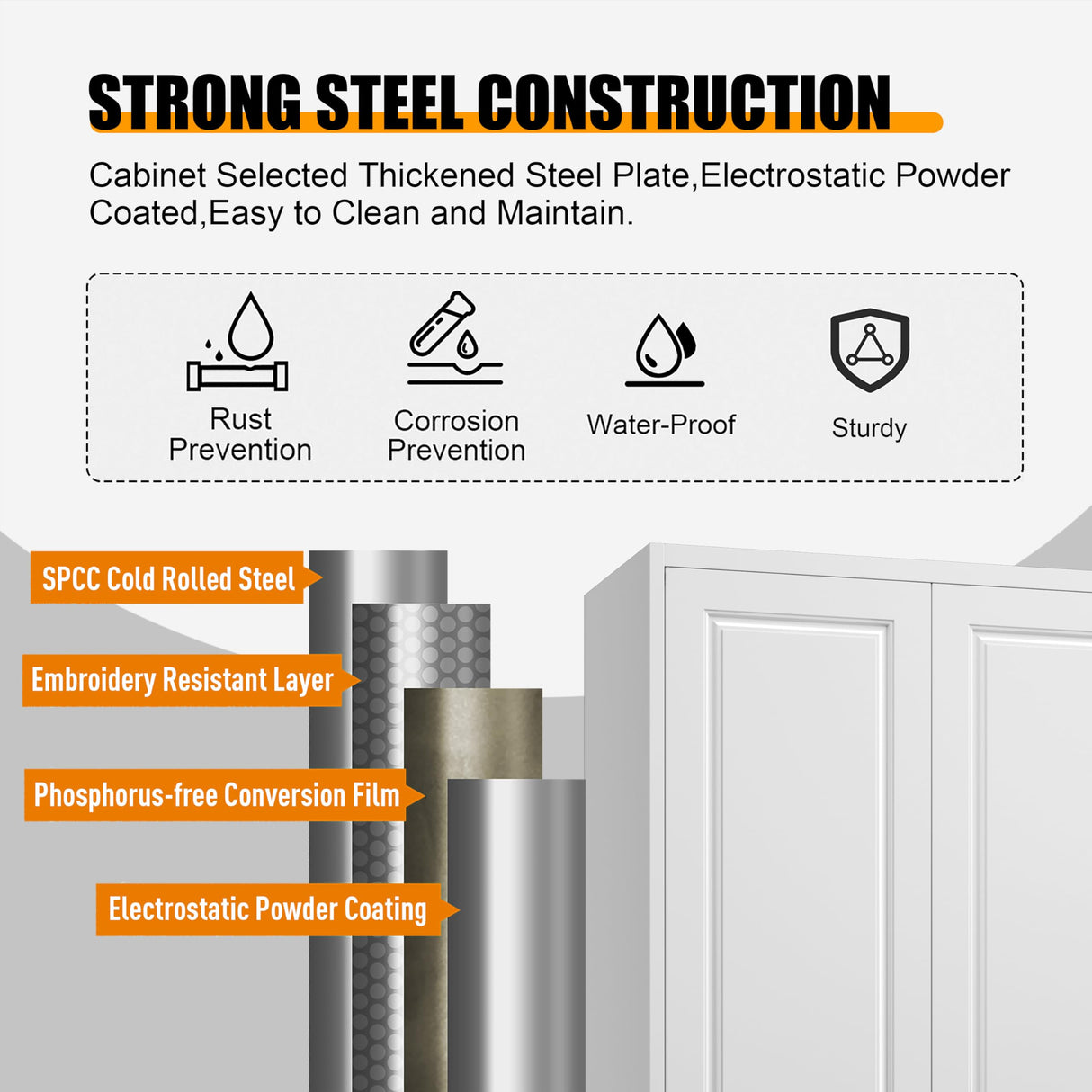 MetalMax Kitchen Pantry Storage Cabinets, 75" Tall Metal Storage Cabinet with Doors and 4 Shelves, White Pantry Cabinet, Utility Kitchen Cupboard, Large Steel Cabinets for Dining, Office, Living Room MetalMax