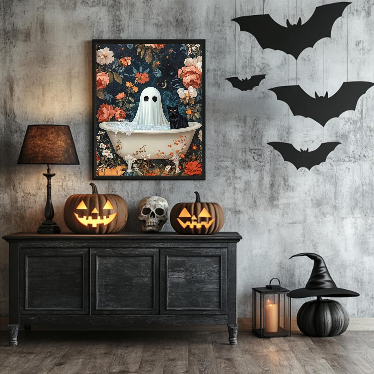 Reivworl Halloween Paint by Numbers Kit for Adults Beginners, Ghost Paint by Numbers, Adult Paint by Number Kits for Gifts and Home Wall Decor 16x20Inch Reivworl