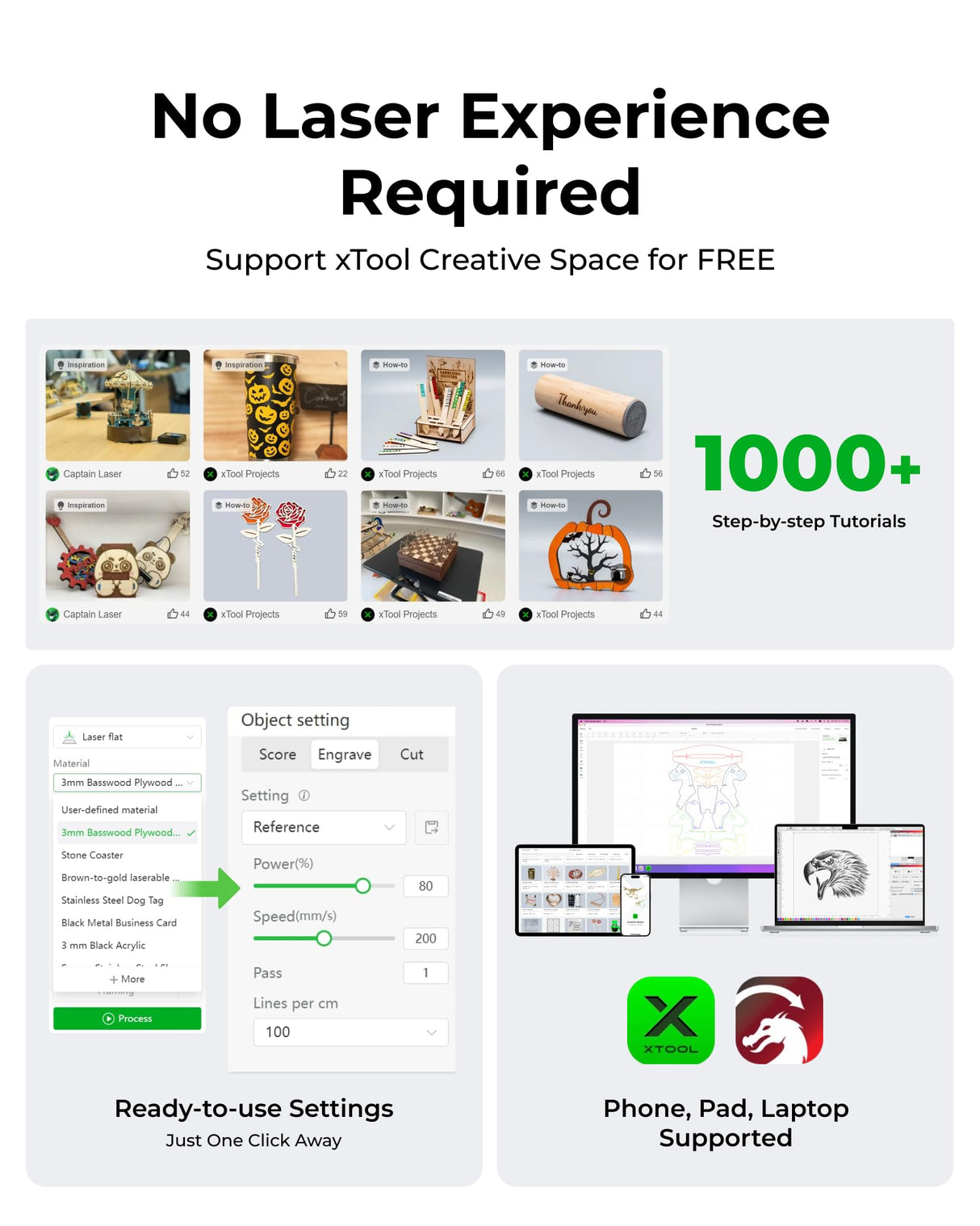 xTool S1 Laser Engraver Kit, Class 1 Laser Engraver and Cutter with Smart Air Aisst and Honeycomb Panel, Auto-Focus Laser Machine 10W Enclosed Laser Engraving Machine for Home Crafts xTool