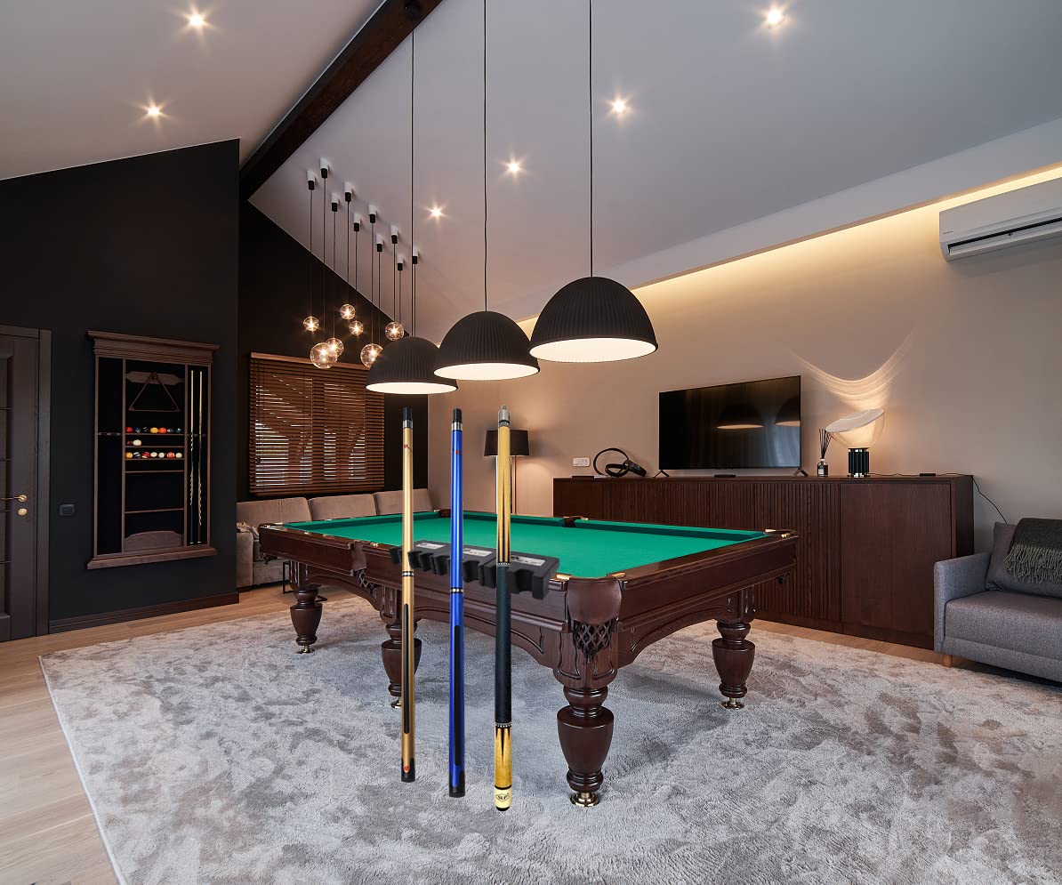 LFSEMINI Pool Cue Holder, 4-Cue Portable Pool Stick Holder for Table, Weighted & Durable Billiard Cue Holder, Mini Stick Holder for Pool Cues, Pool Cue Holder Claw(4 CUE Black) LFSEMINI