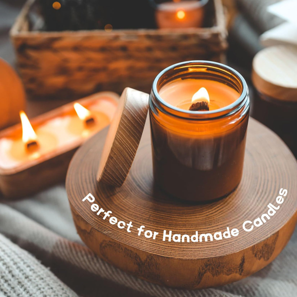 MAQIHAN 100 Wood Wicks for Candles Making - Smokeless Wooden Candle Wicks Crackling Candle Wax Wood Wick mechas para velas de cera Candle Making Wicks for Paraffin Candle Soy Wax Candlemaking(50 Sets) MAQIHAN